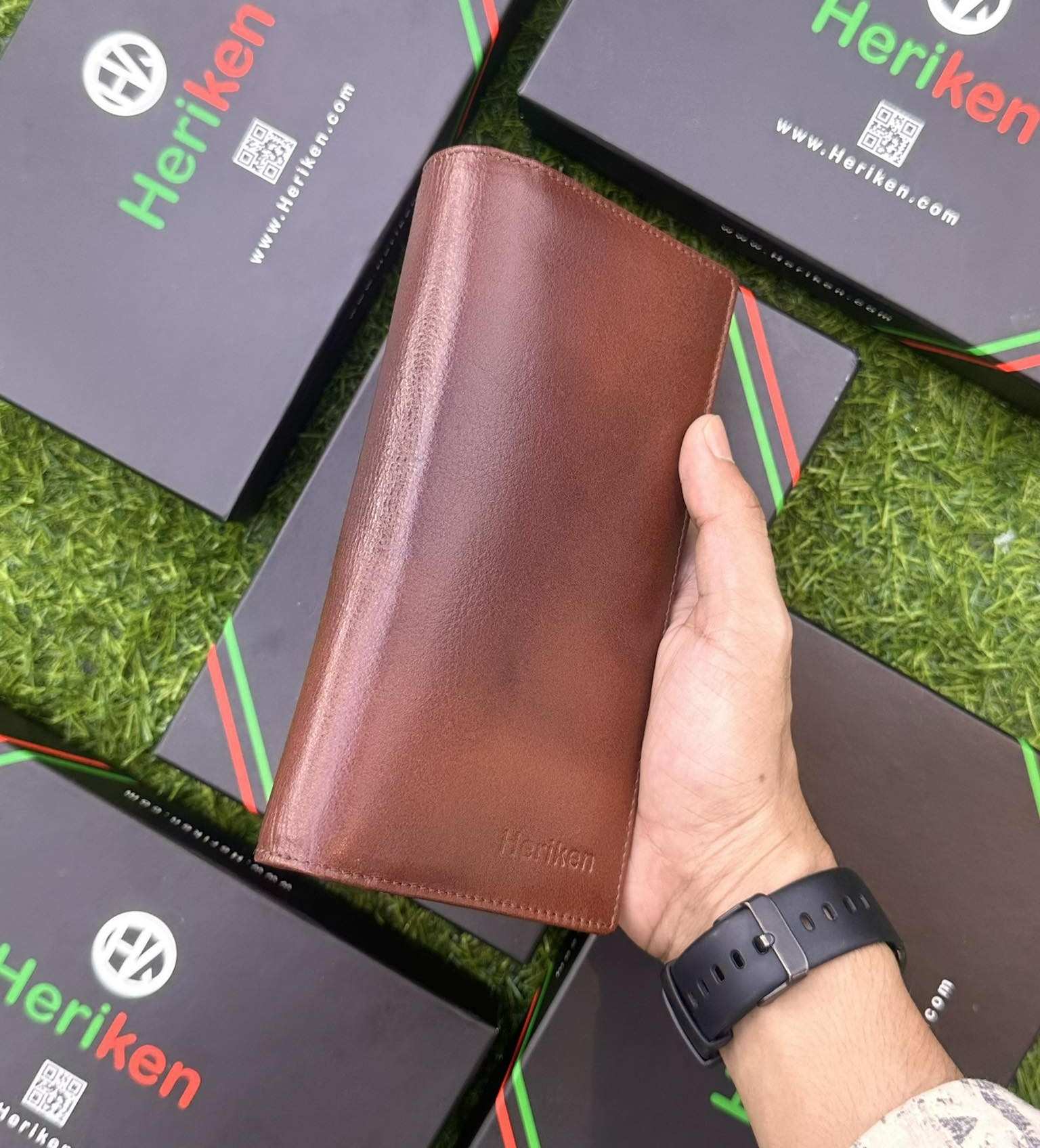 Double Gadget Genuine Leather Long Wallet