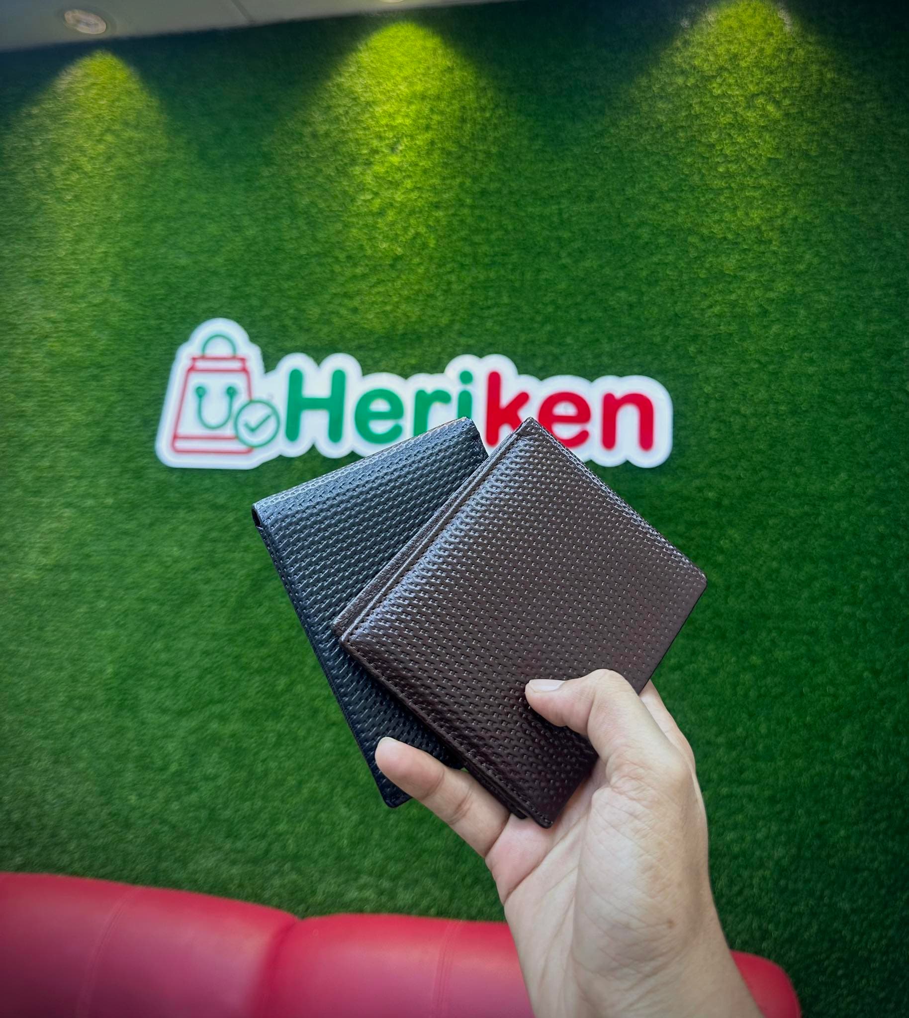 Premium Woven Pattern Genuine Leather Bifold Wallet